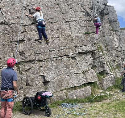 Visitors Rock Climbing with Anyone Can in the Lake District, Cumbria