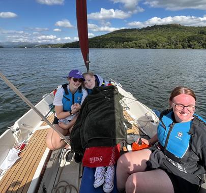 Visitors Sailing with Anyone Can in the Lake District, Cumbria