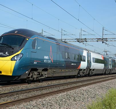 Avanti West Coast Pendolino train on the West Coast mainline in Cumbria