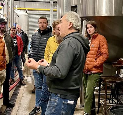 Visitors on a Brewery Tour at Bowness Bay Brewing in Kendal, Cumbria