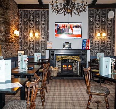Restaurant seating at The Manor Inn in St Bees, Cumbria