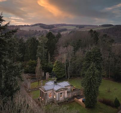 Sunset Drone Photo of a Boutique Retreats Cottage in the Lake District, Cumbria