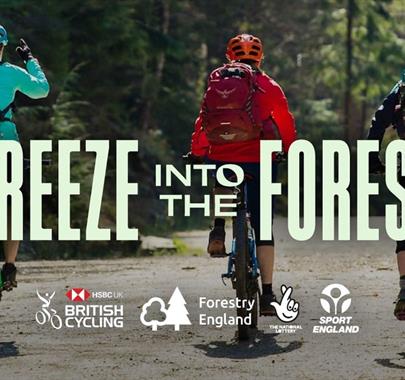 Advert for Breeze into the Forest, a Cycling Event at Whinlatter Forest in the Lake District, Cumbria