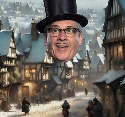 Count Arthur Strong is Charles Dickins in 'A Christmas Carol'