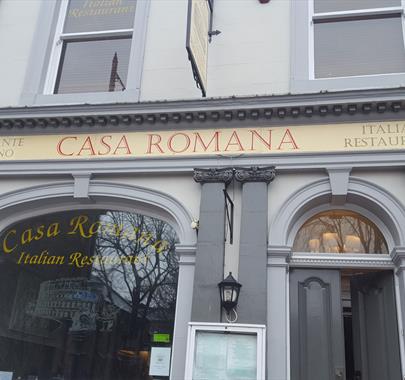 Exterior and Entrance to Casa Romana Italian Restaurant in Carlisle, Cumbria