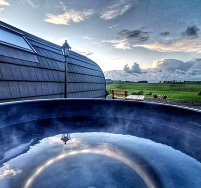 View from Hot Tub at Castle Guards Farm Retreat near Cockermouth, Lake District