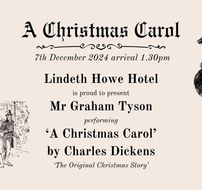 Poster for A Christmas Carol at Lindeth Howe Hotel in Bowness-on-Windermere, Lake District