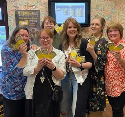 Visitors on a Team Building Experience at Cliffhanger Rooms in Backbarrow, Lake District