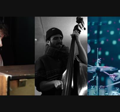 Tom O'Brien - Piano Harry Souter - Double Bass Louis Berthoud - Drums Piano trio performing