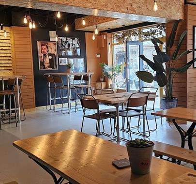 Interior seating and layout at Crooked River Tap in Keswick, Lake District