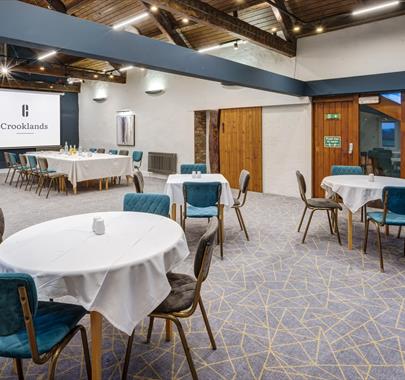 Function Room Set Up for a Conference at Crooklands Hotel in Milnthorpe, Cumbria
