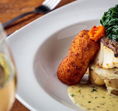 Food at The Restaurant at Crooklands Hotel in Milnthorpe, Cumbria