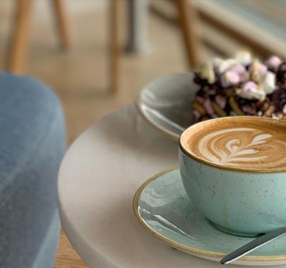 Coffee and Cake from Café Oswalds at Cranstons Cumbrian Food Hall in Penrith, Cumbria