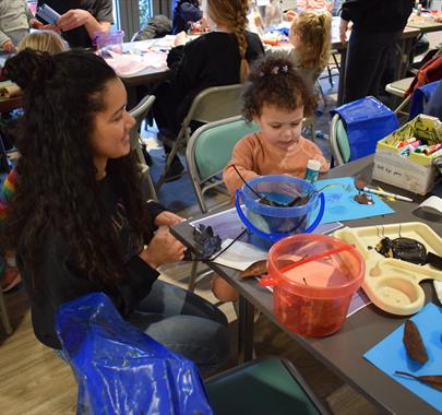 Children playing with arts and crafts