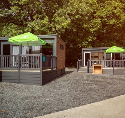 Exterior of Glamping Pods at Coniston Park Coppice in Coniston, Lake District