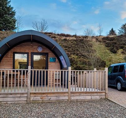 Exterior and Ramp of Universally Accessible Glamping Pods at Troutbeck Head in Troutbeck, Lake District