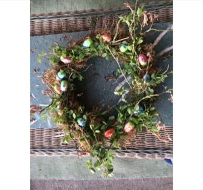 Wreath for Easter Wreath Making Workshop at Whinlatter Forest in the Lake District, Cumbria