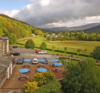 Aerial View of Outdoor Dining at Embleton Spa Hotel