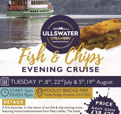 Fish & Chip Supper Cruises from Pooley Bridge