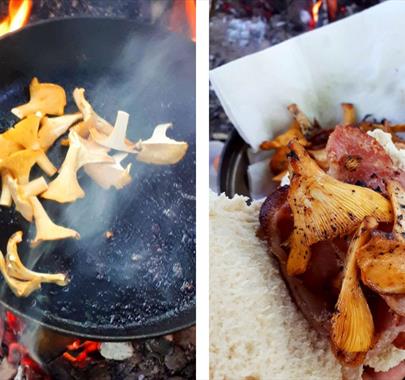 Cooking at Bushcraft Brunch with Green Man Survival in the Lake District, Cumbria