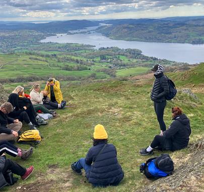 Participants in the Summer Solstice Sunset Hike to Wansfell Pike with Guided Outdoors in the Lake District, Cumbria