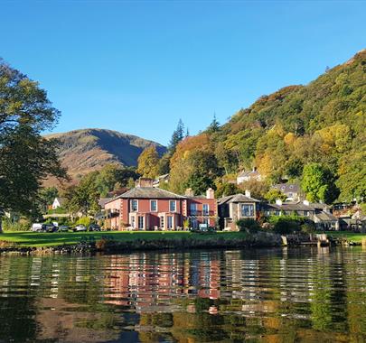 Exterior Lake View of Glenridding Manor House in Ullswater, Lake District