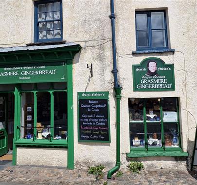 Exterior and Signage at Grasmere Gingerbread® in Hawkshead, Lake District