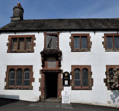 Exterior and Entrance at Hawkshead Grammar School Museum in the Lake District, Cumbria