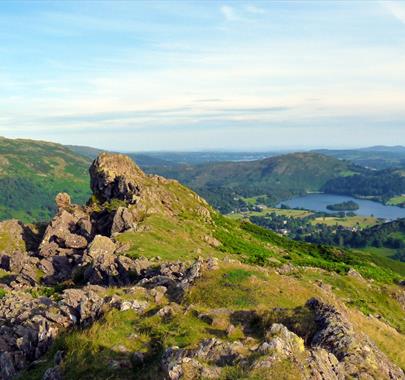 Panoramic Views from Helm Crag (The Lion and The Lamb) in the Lake District, Cumbria