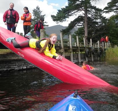 Visitors Canoeing with Joint Adventures in the Lake District, Cumbria