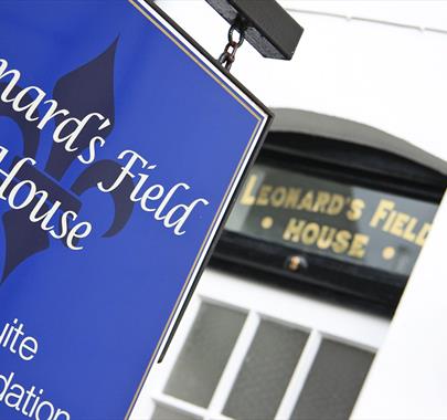 Signage and Entrance at Leonard's Field House in Keswick, Lake District