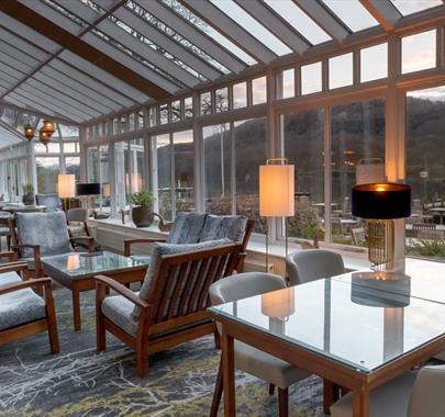 Conservatory Seating and Dining at Lakeside Hotel & Spa in Newby Bridge, Lake District