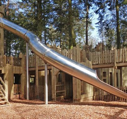 Slide and Lost Castle Adventure Playground at Lowther Castle & Gardens in Lowther, Lake District