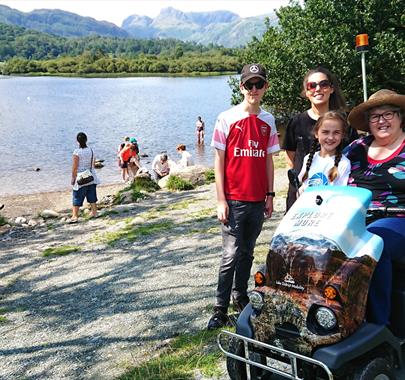 Family Using a Tramper Hired from Outdoor Mobility in the Lake District, Cumbria