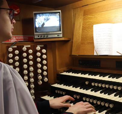David T Shingler at an Organ Recital at Carlisle Cathedral in Carlisle, Cumbria