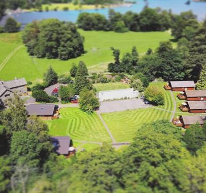 Aerial Drone Shot of The Estate in Glenridding, Lake District