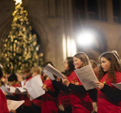 Choir singing at Carlisle Cathedral at Christmas