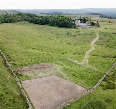 Aerial View of the Roman Army Museum near Brampton, Cumbria