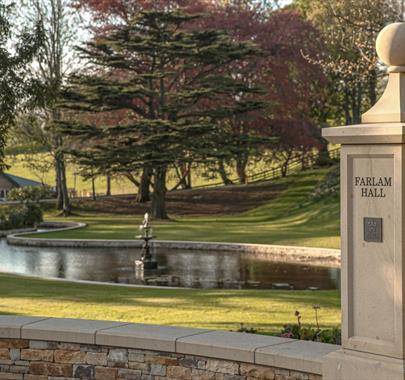 Front Pillars and Grounds at Farlam Hall Hotel near Brampton, Cumbria