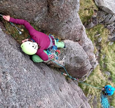 Rock Climbing with More Than Mountains in Langdale near Ambleside, Lake District