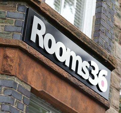 Signage at Rooms36 in Keswick, Lake District