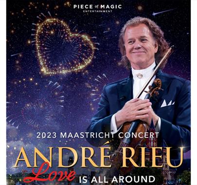 Poster for André Rieu's 2023 Maastricht Concert: Love Is All Around, Screening at Rosehill Theatre in Whitehaven, Cumbria