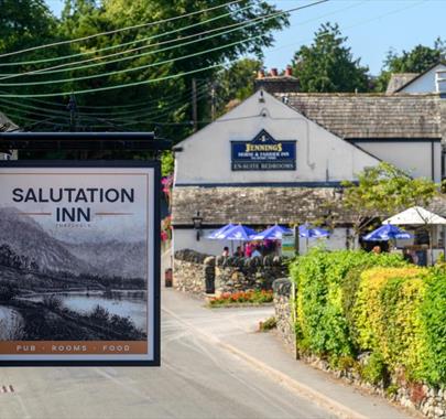 Sign at the Salutation Inn in Threlkeld, Lake District