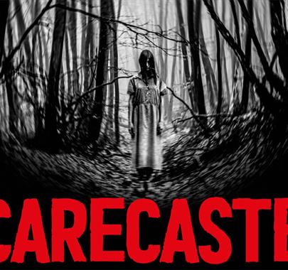 Horror-style poster for Scarecaster at Muncaster Castle in Ravenglass, Cumbria