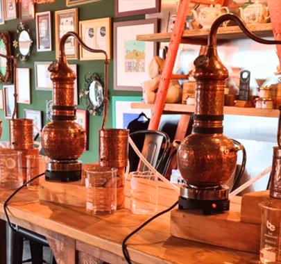 multiple distillation apparatus sat on a table