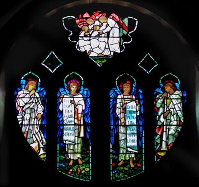 Stained glass window at St. Martin's Church Brampton