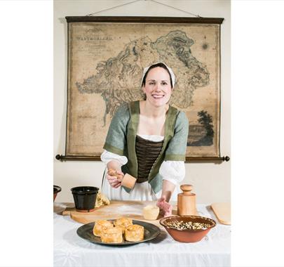 Staff Demonstrating Historic Cooking at A Taste of Townend at Townend in Troutbeck, Lake District