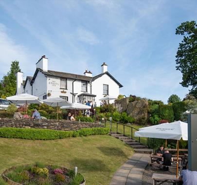 Exterior and Outside Seating at The Angel Inn in Bowness-on-Windermere, Lake District