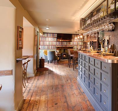 Bar and Seating at The Flying Pig Pub in Bowness-On-Windermere, Lake District