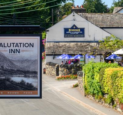 Sign at The Salutation Inn in Threlkeld, Lake District